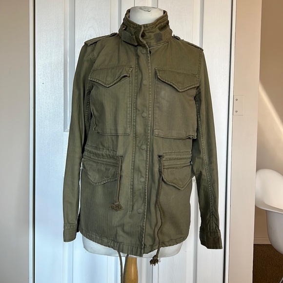 VTG Ralph Lauren Denim Supply Military American Flag Distress Jacket Medium M - Picture 1 of 9